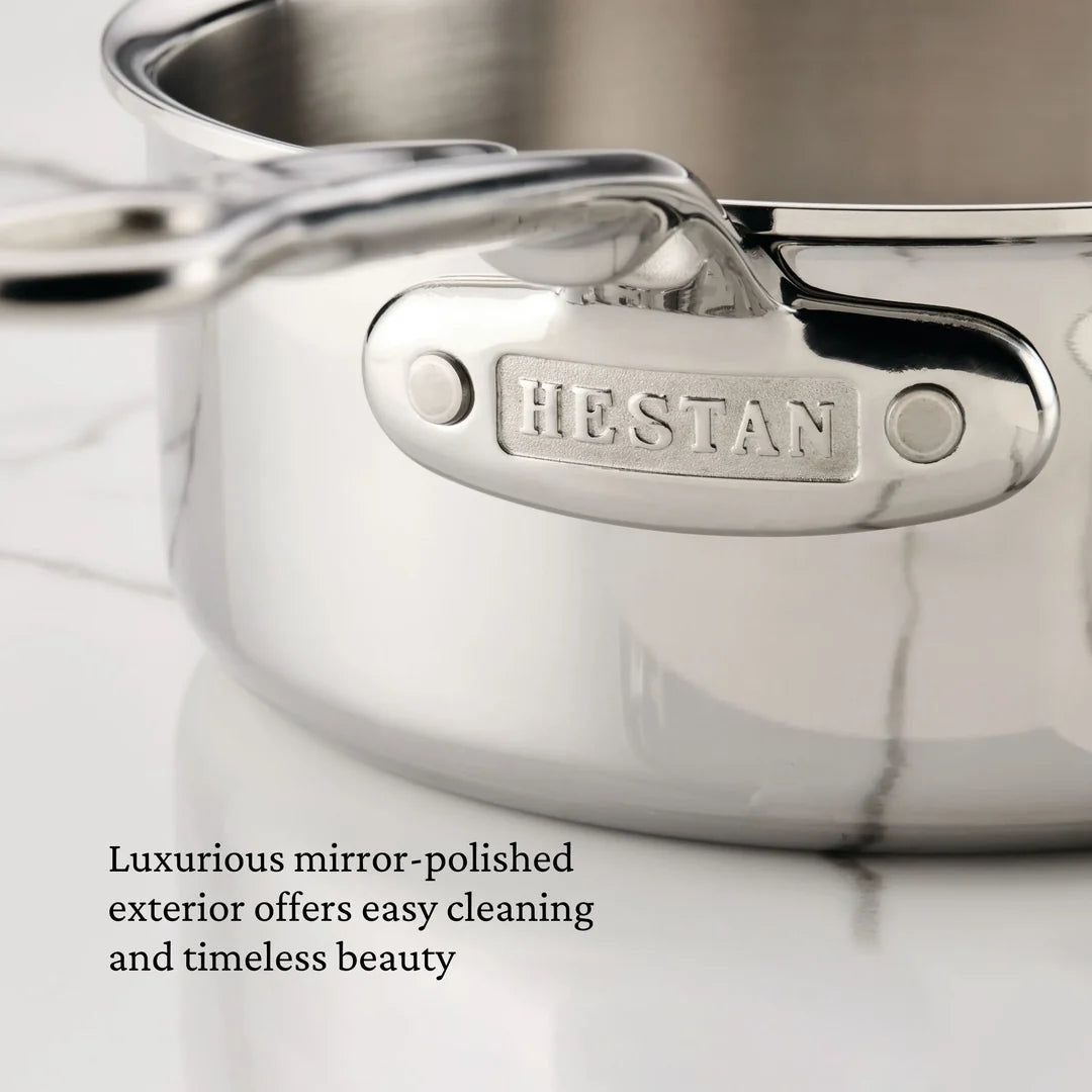 Hestan ProBond Luxe Polished Clad Stainless Steel Saucepan with Lid