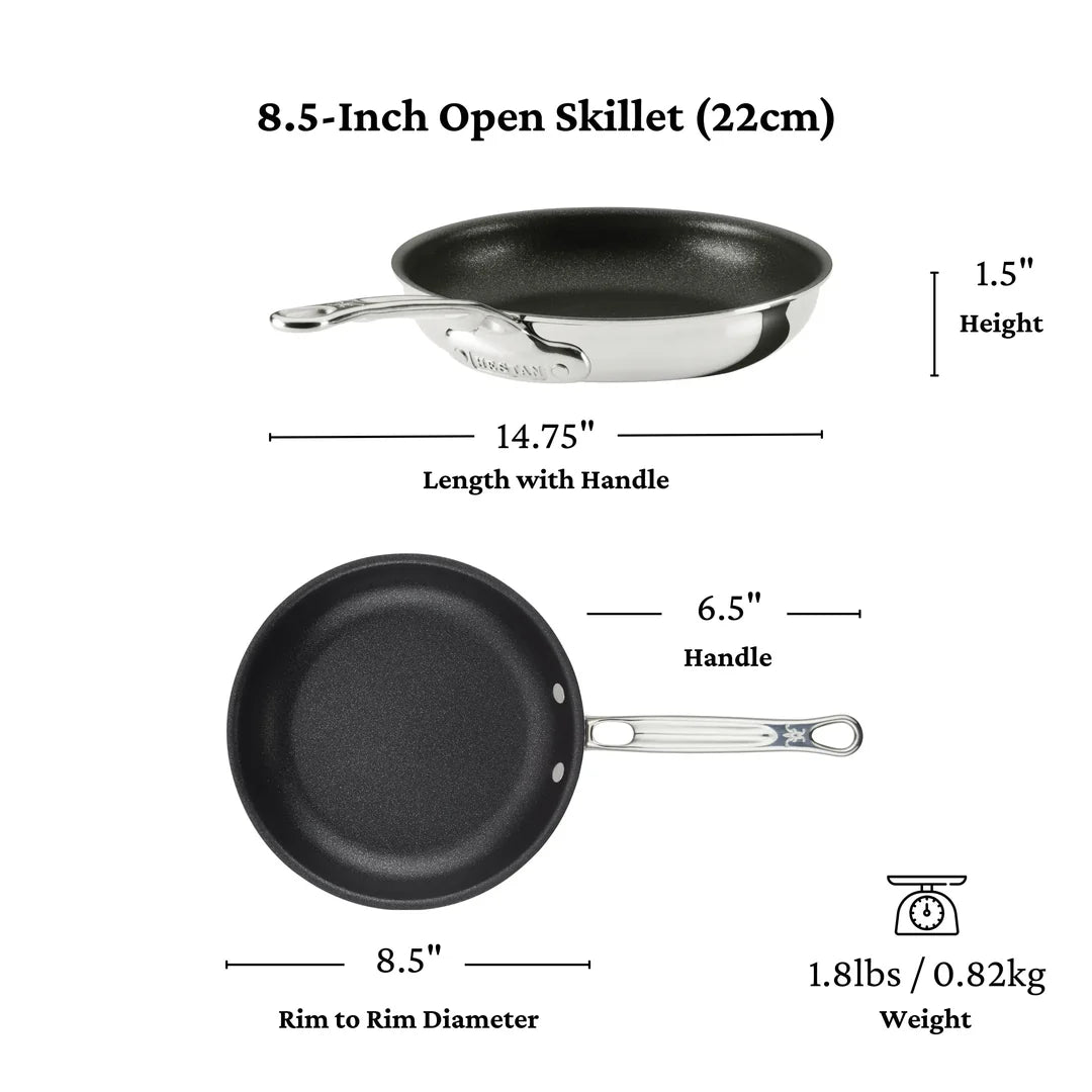 Hestan ProBond® Luxe™  Polished Clad Stainless Steel Skillets with TITUM® Nonstick 8.5"