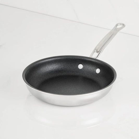 Hestan ProBond® Luxe™  PROFESSIONAL CLAD STAINLESS STEEL  Polished Clad Stainless Steel Skillets with TITUM® Nonstick