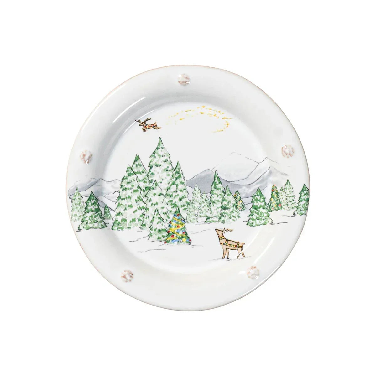 Juliska Berry & Thread North Pole Side/Cocktail Plates Set/4