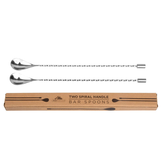 Bar Spoons (Spiral Handle, Set of 2), Stainless - Marcel’s Culinary Experience