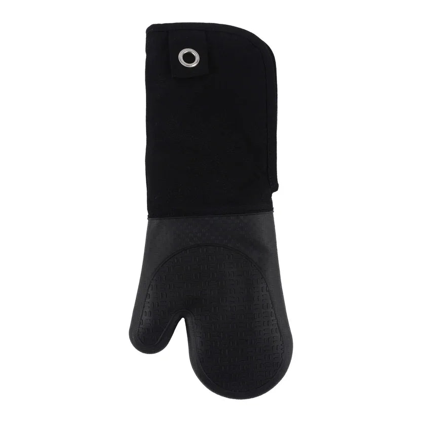 17" Black Silicone Oven Mitt with Grommet - Marcel’s Culinary Experience