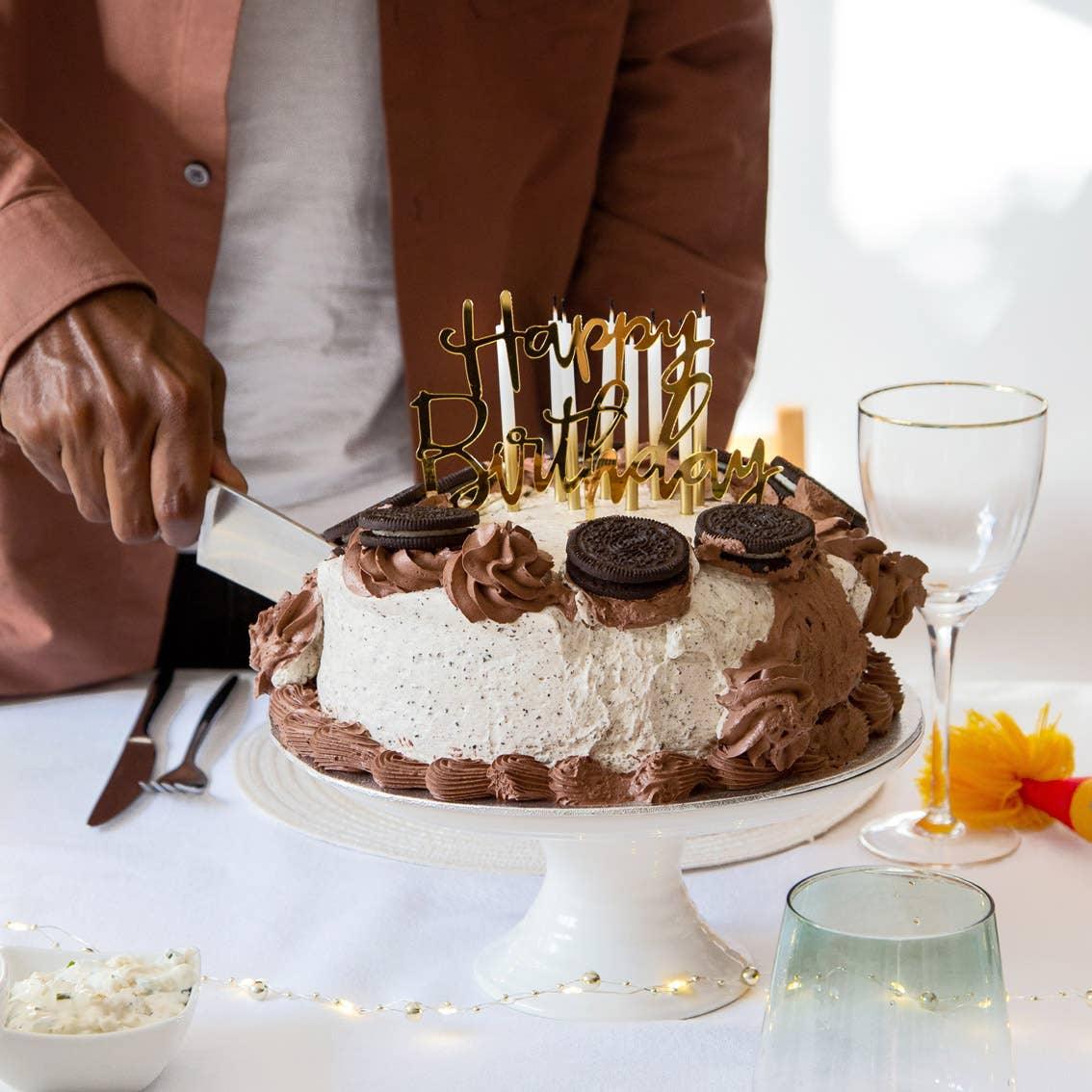 Gold Acrylic Happy Birthday Cake Topper - Marcel’s Culinary Experience