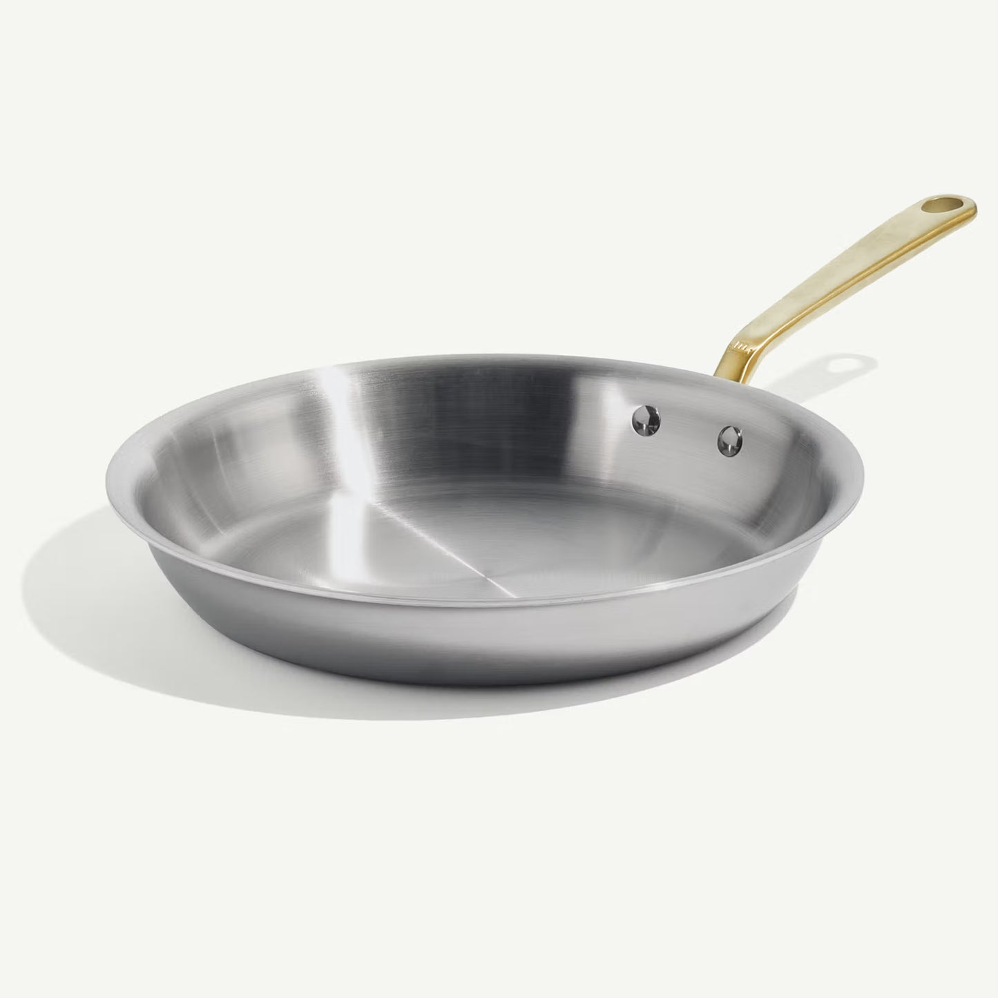 Made In Stainless Clad Frying Pan with Brass Handle