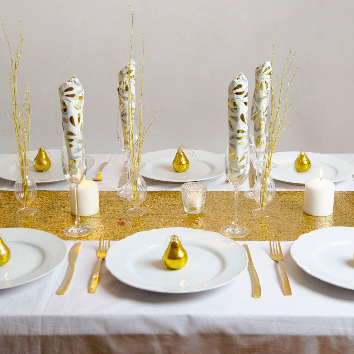 Gold Glitter Table Runner | 6ft | Christmas Decor | - Marcel’s Culinary Experience