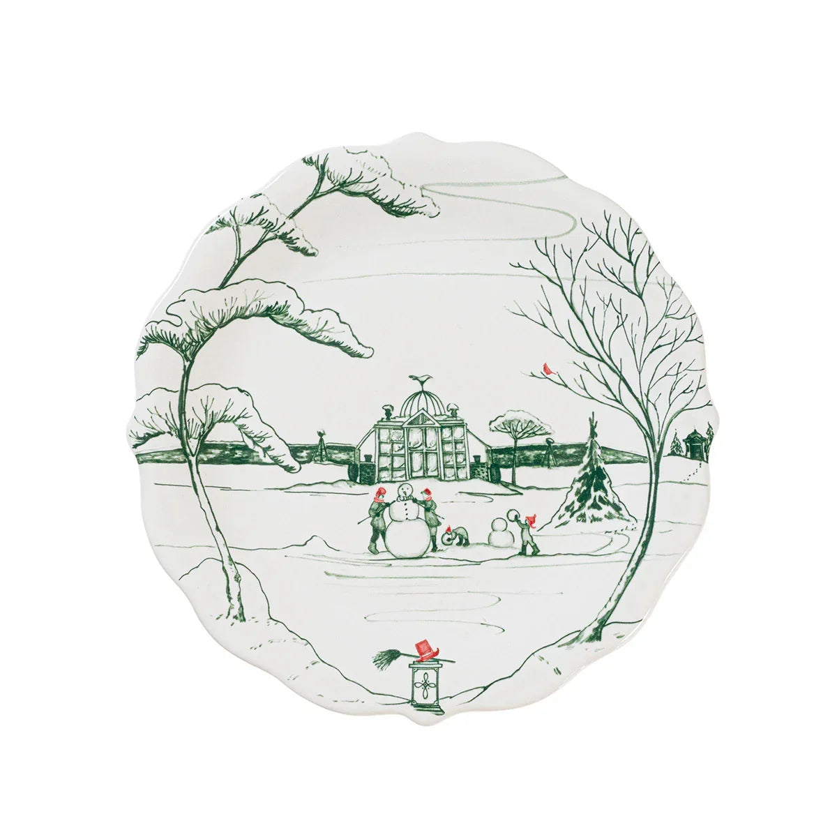 Juliska Country Estate Winter Frolic Party Plate Set/4 - Evergreen