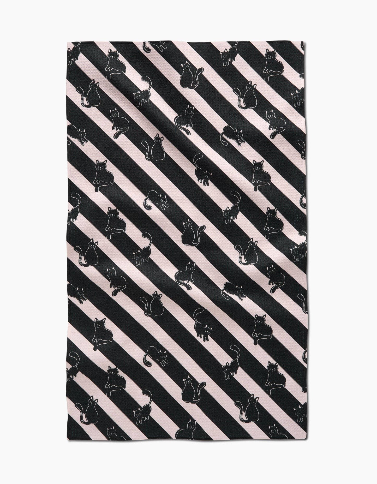 Geometry Striped Black Cats Tea Towel - Marcel’s Culinary Experience
