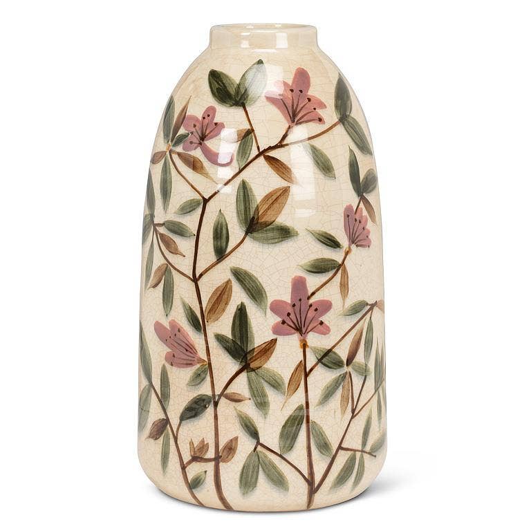 Pink Floral Tall Vase