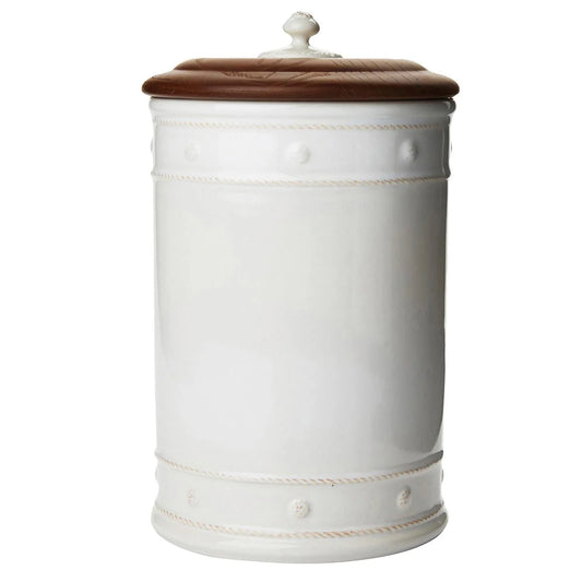 Juliska Berry & Thread 13" Canister with Wooden Lid, Whitewash