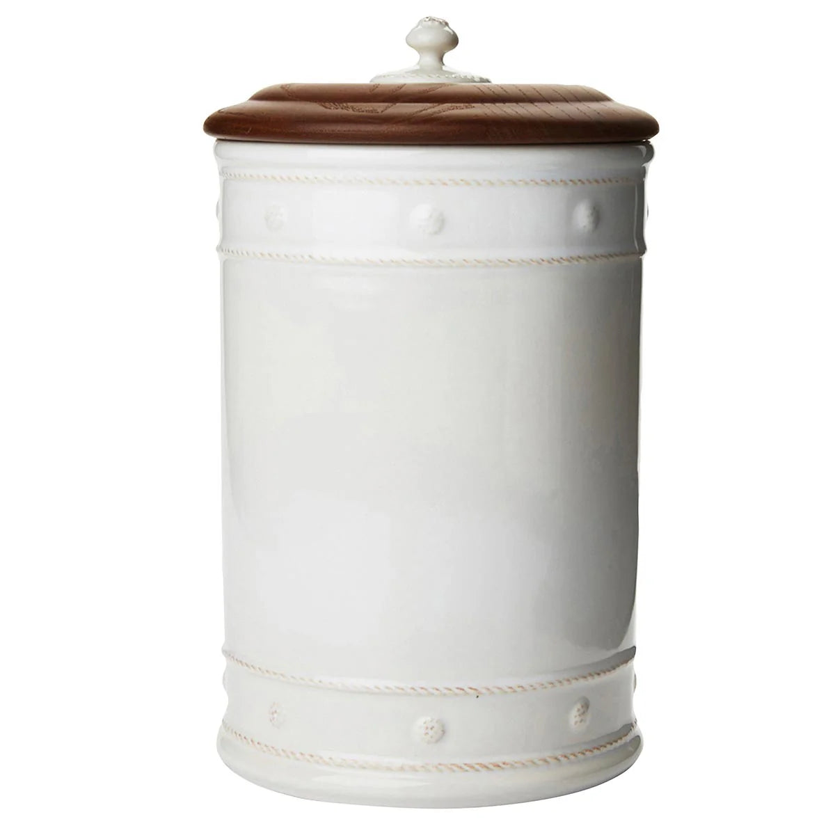 Juliska Berry & Thread 10" Canister with Wooden Lid, Whitewash