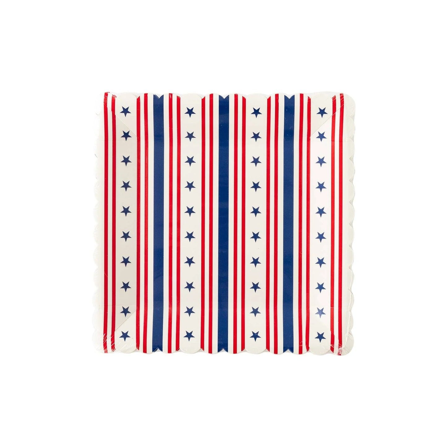 Stripe Square Scallop Paper Plate - Marcel’s Culinary Experience