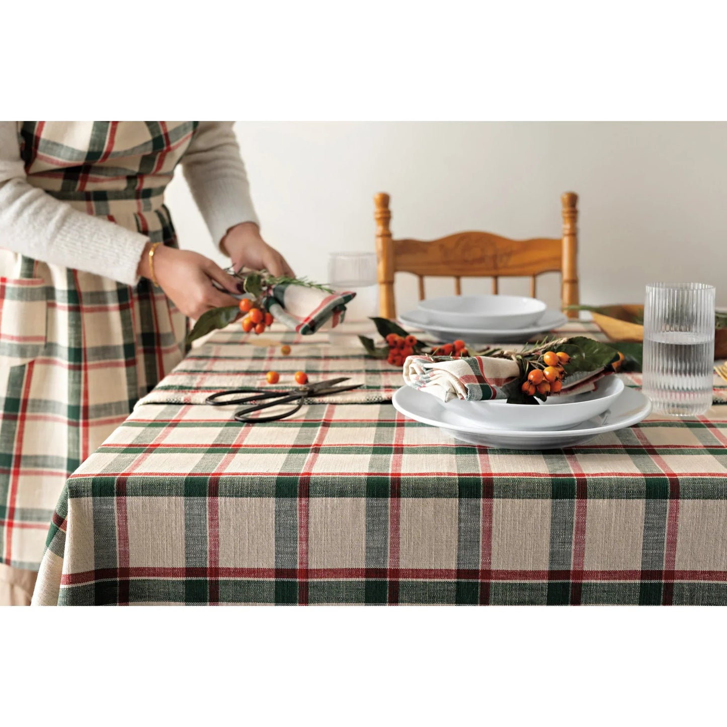 Noel Plaid Christmas Tablecloth 90 x 60 inch - Marcel’s Culinary Experience