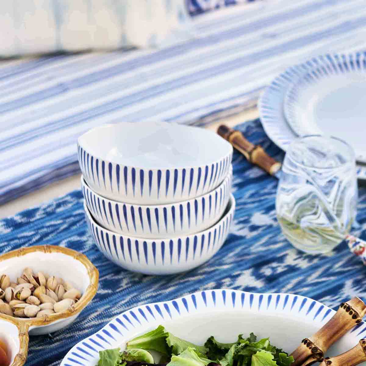 Juliska Sitio Stripe Cereal/Ice Cream Bowl, Delft Blue