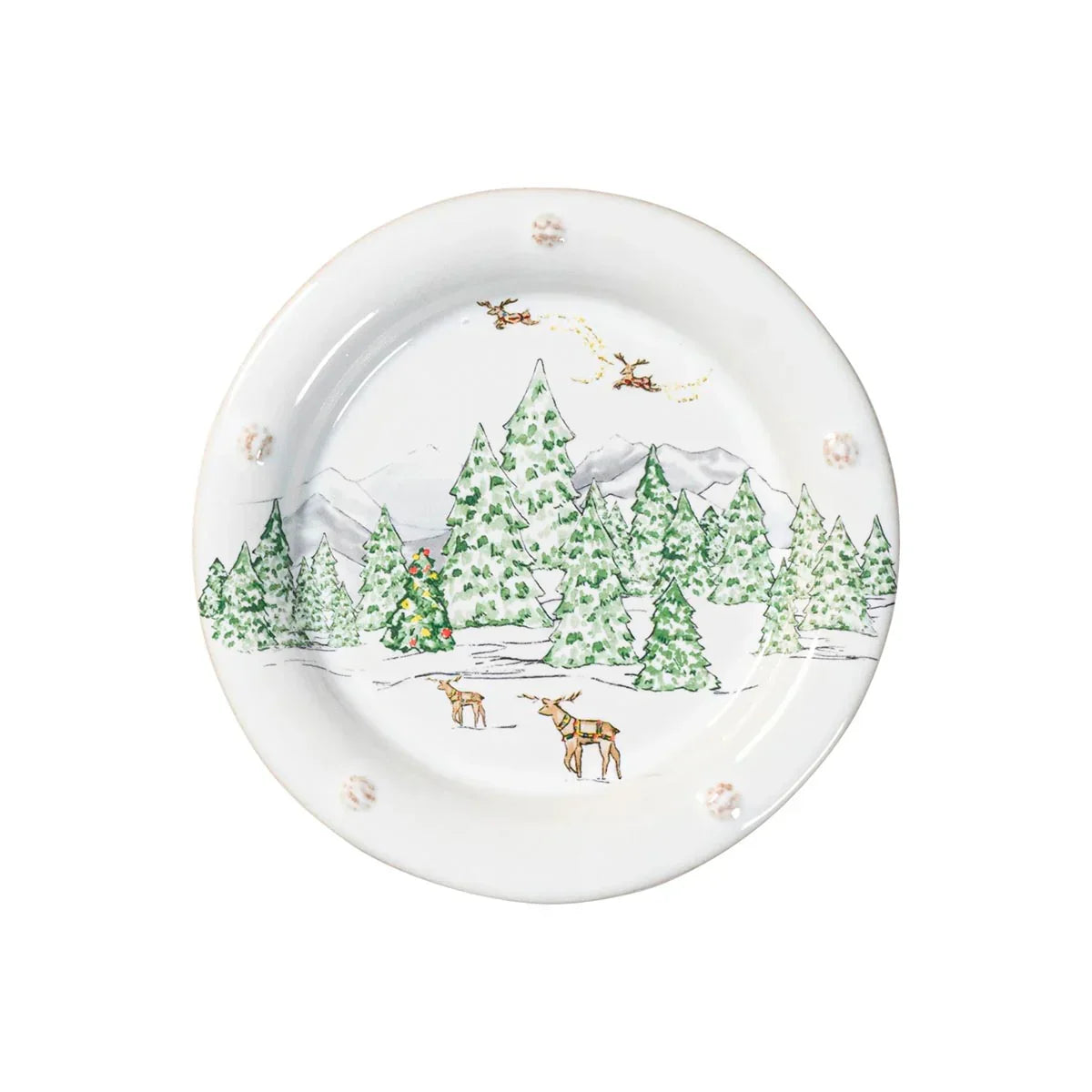 Juliska Berry & Thread North Pole Side/Cocktail Plates Set/4