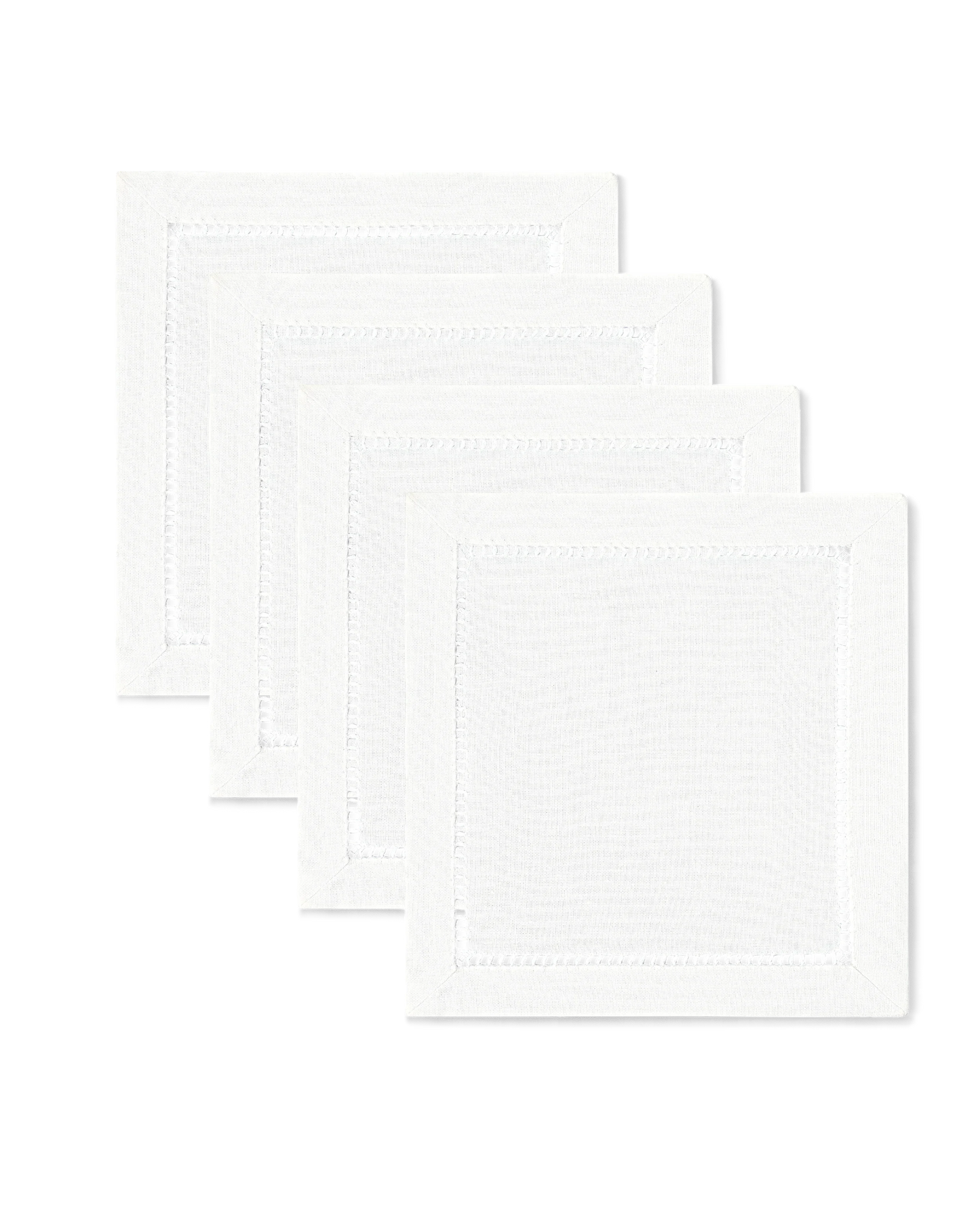 Pure Linen White Cocktail Napkins | Set of 4
