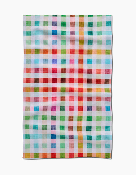 Geometry Woven Spring Plaid Tea Towel