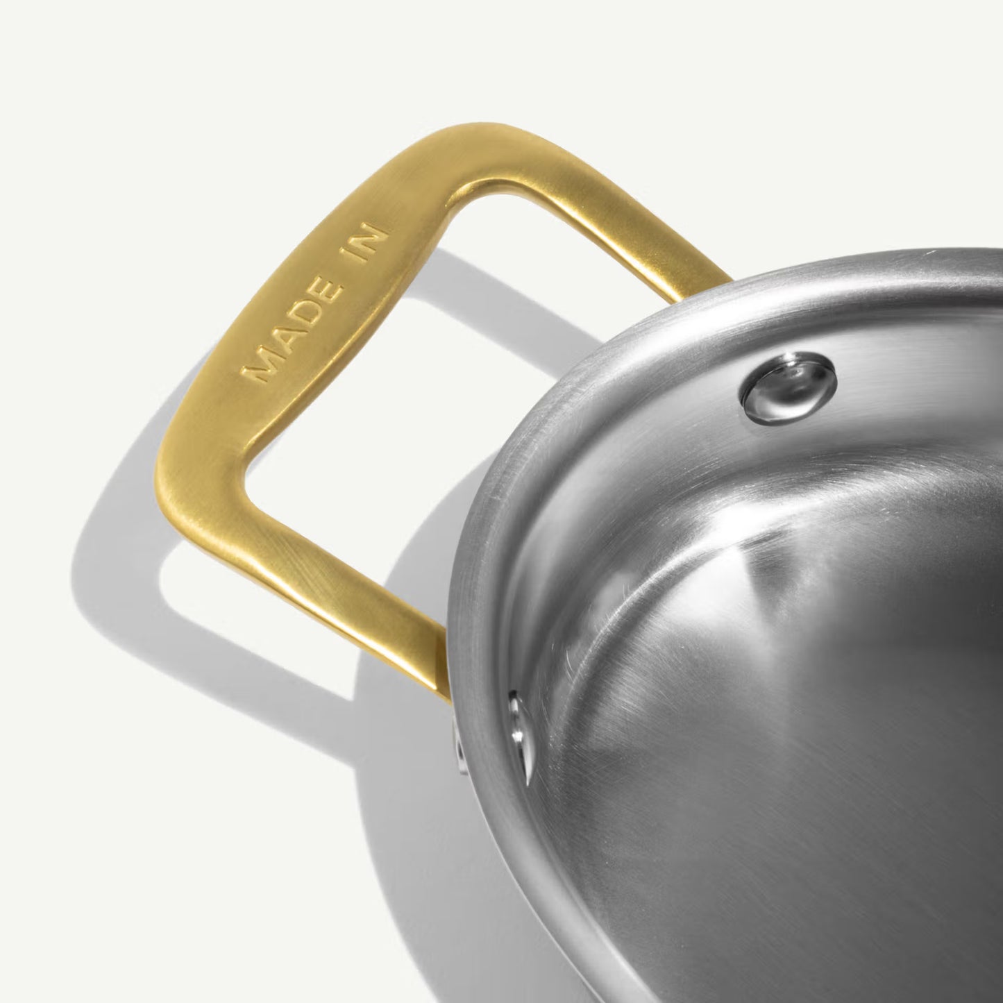 Made In Stainless Steel Gratin Dish with Brass Handles