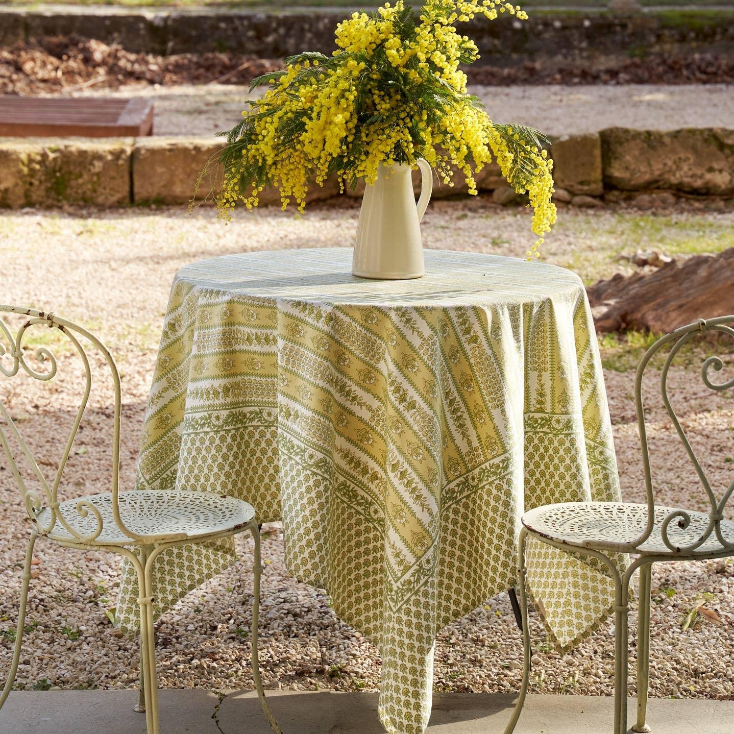 Couleur Nature Provence Avignon Pistache Tablecloth - Marcel’s Culinary Experience