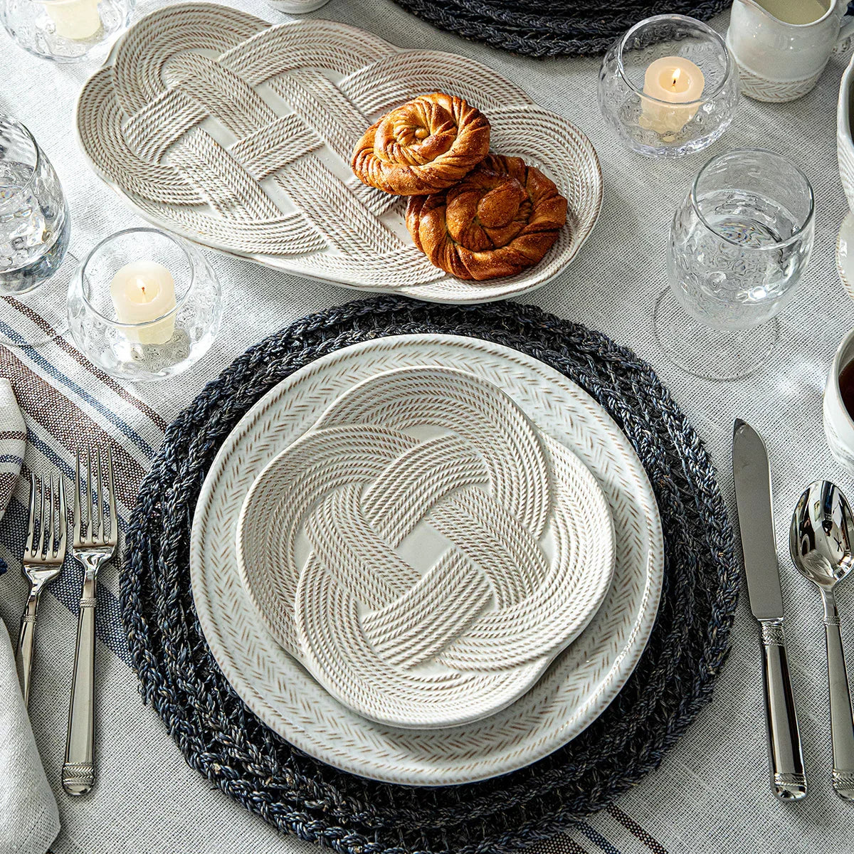 Juliska Le Panier Mystic Knot 15" Hostess Tray - Whitewash