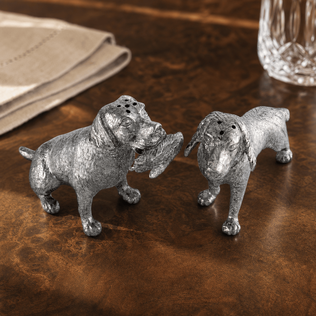 Pewter Hunting Dog Salt & Pepper Shakers