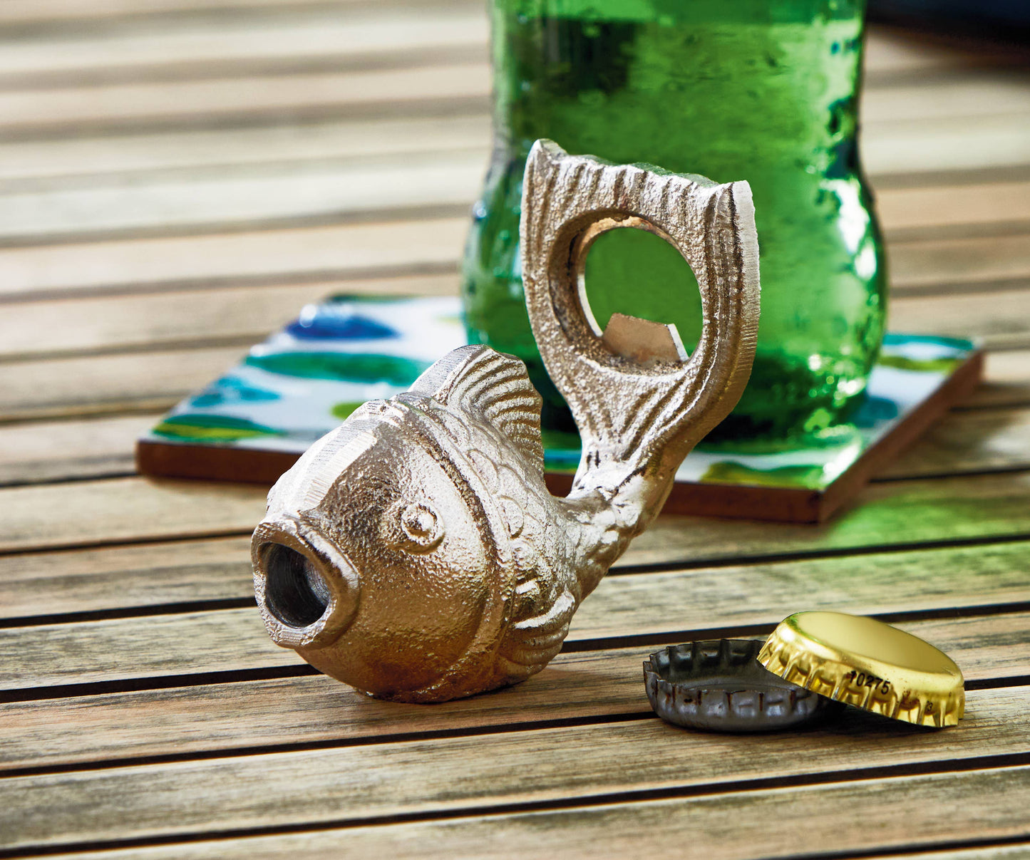 Fish Bottle Opener Silver Aluminum Summer
