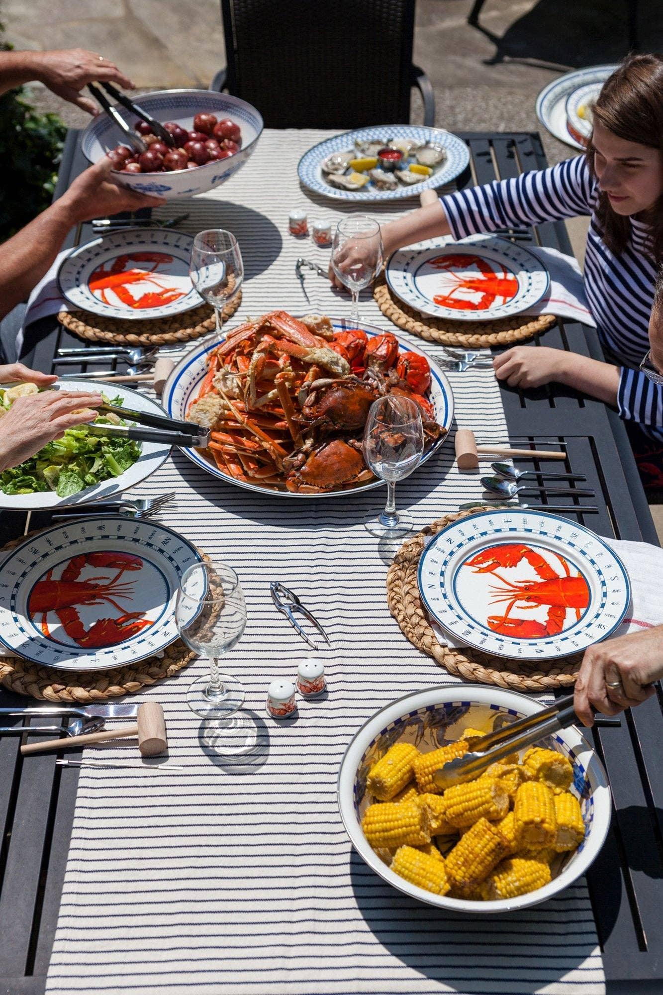 Golden Rabbit Crab House Enamelware Oval Platter - 12 x 16 inch