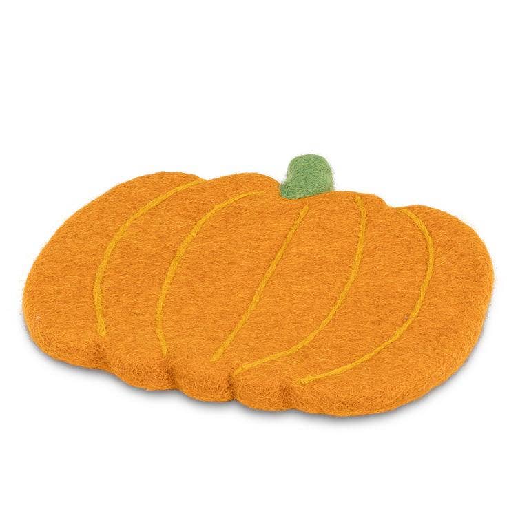 Orange Felted Wool Pumpkin Trivet
