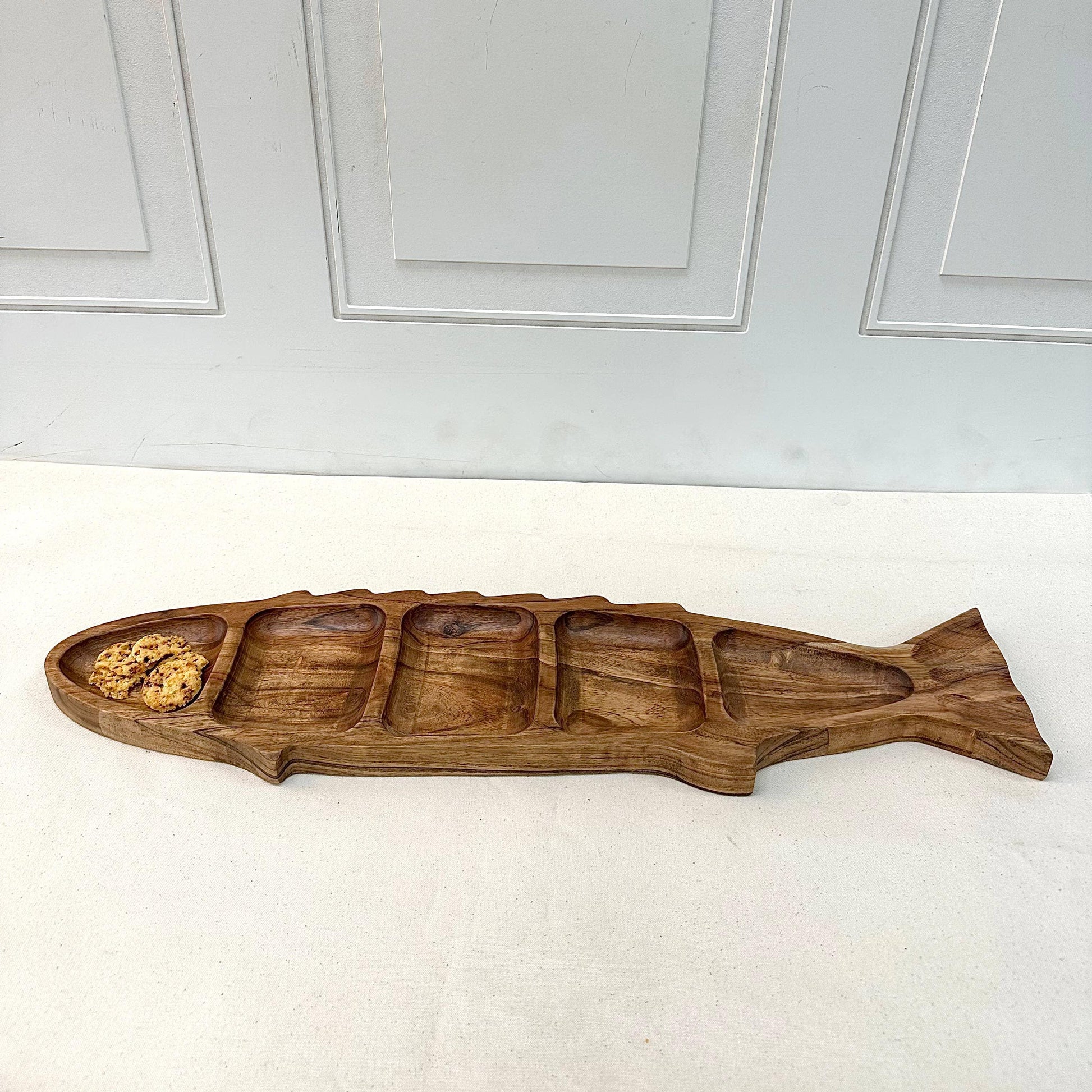 Large Coastal Wood Fish Tray - Marcel’s Culinary Experience