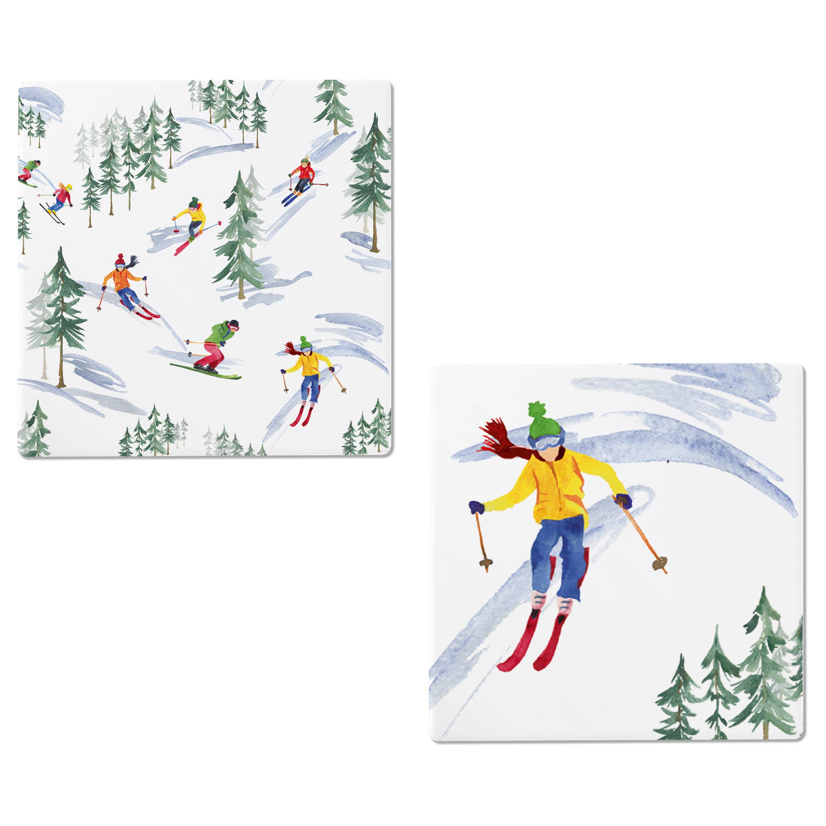 Down The Slope Ceramic Coaster