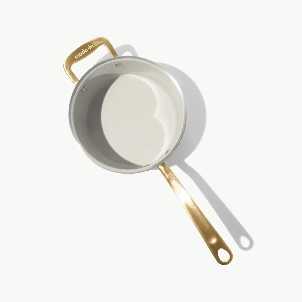 Made In CeramiClad™ Non Stick Saucepan - Antique Brass Handle
