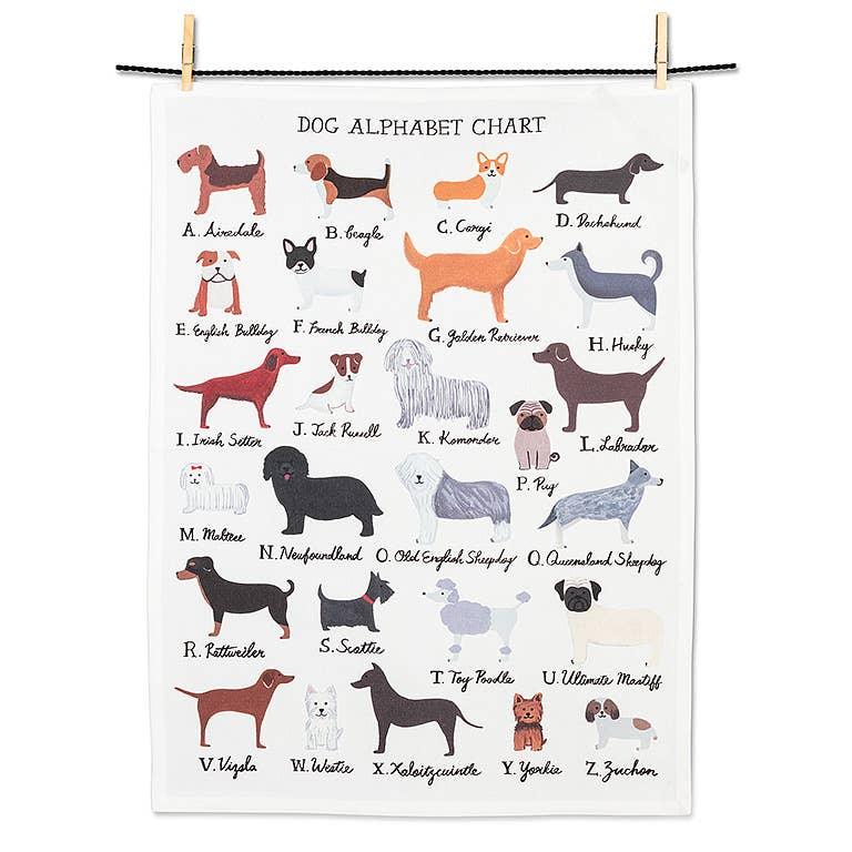 Dog Alphabet Tea Towel-20x28"L-3704 - Marcel’s Culinary Experience