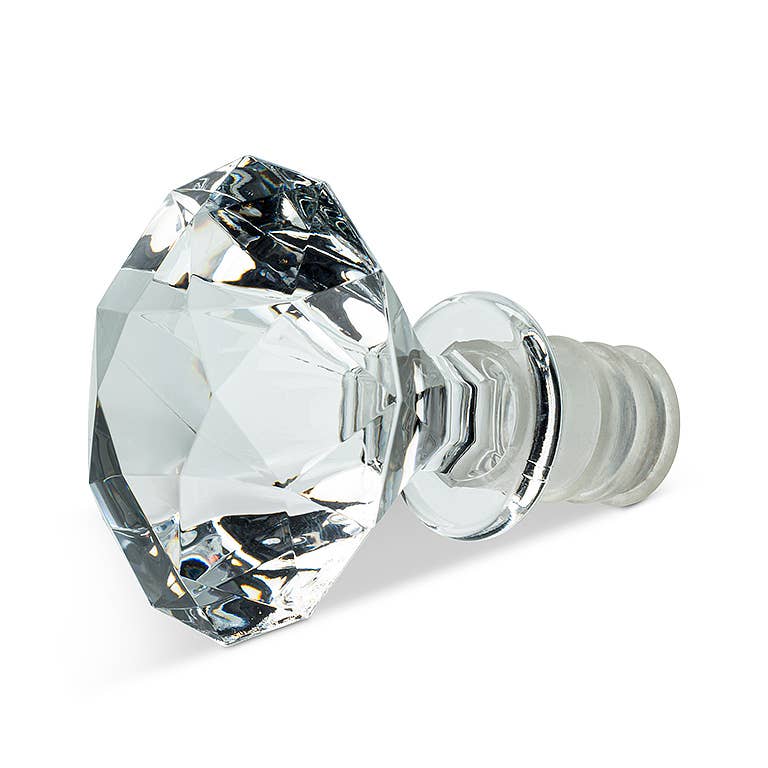 Round Cut Gem Bottle Stopper – 3"H