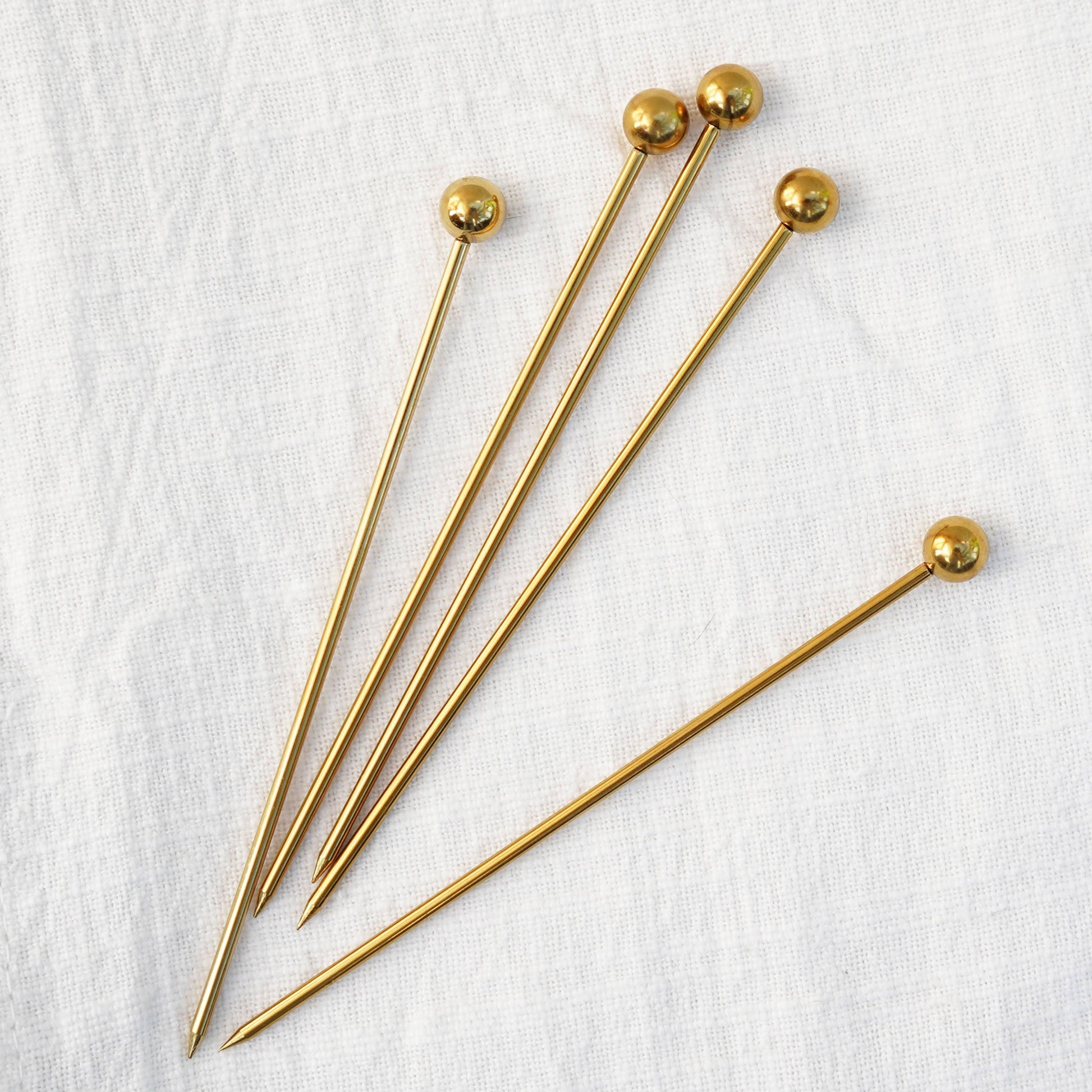 Cocktail Picks for Garnishes, Gold (12 Piece, Short) - Marcel’s Culinary Experience