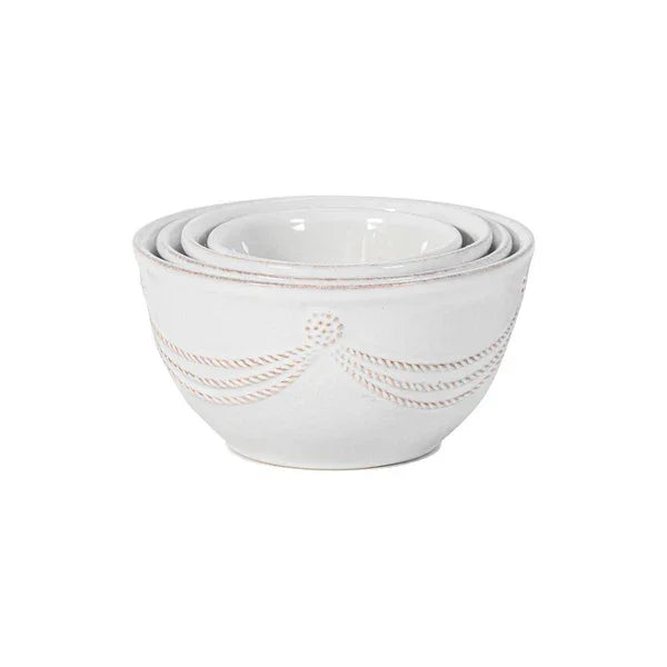 Juliska Berry & Thread Nesting Prep Bowls Set/4 - Whitewash - Marcel’s Culinary Experience
