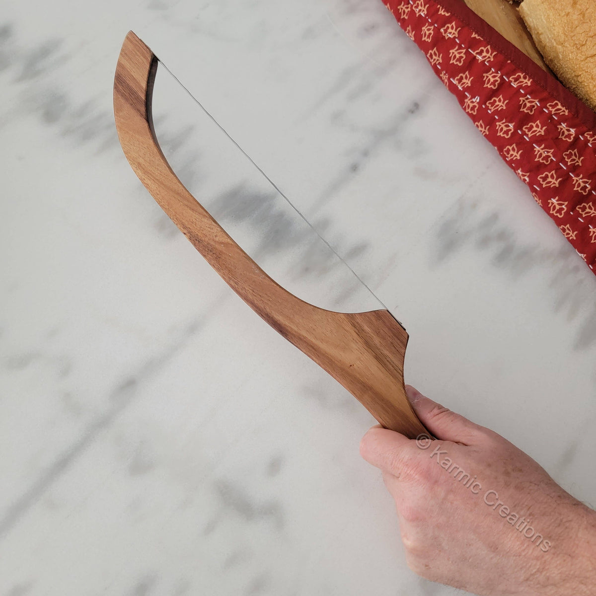 Bread Bow Knife with Acacia Wood Handle