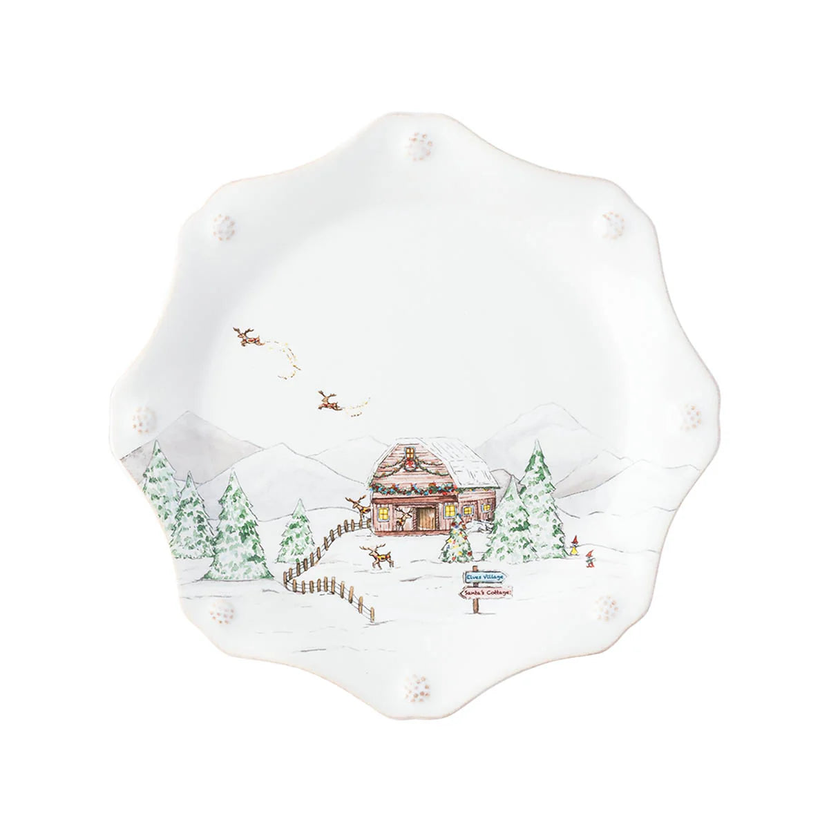 Juliska Berry & Thread North Pole Scalloped Dessert/Salad Plates set/4 - Marcel’s Culinary Experience