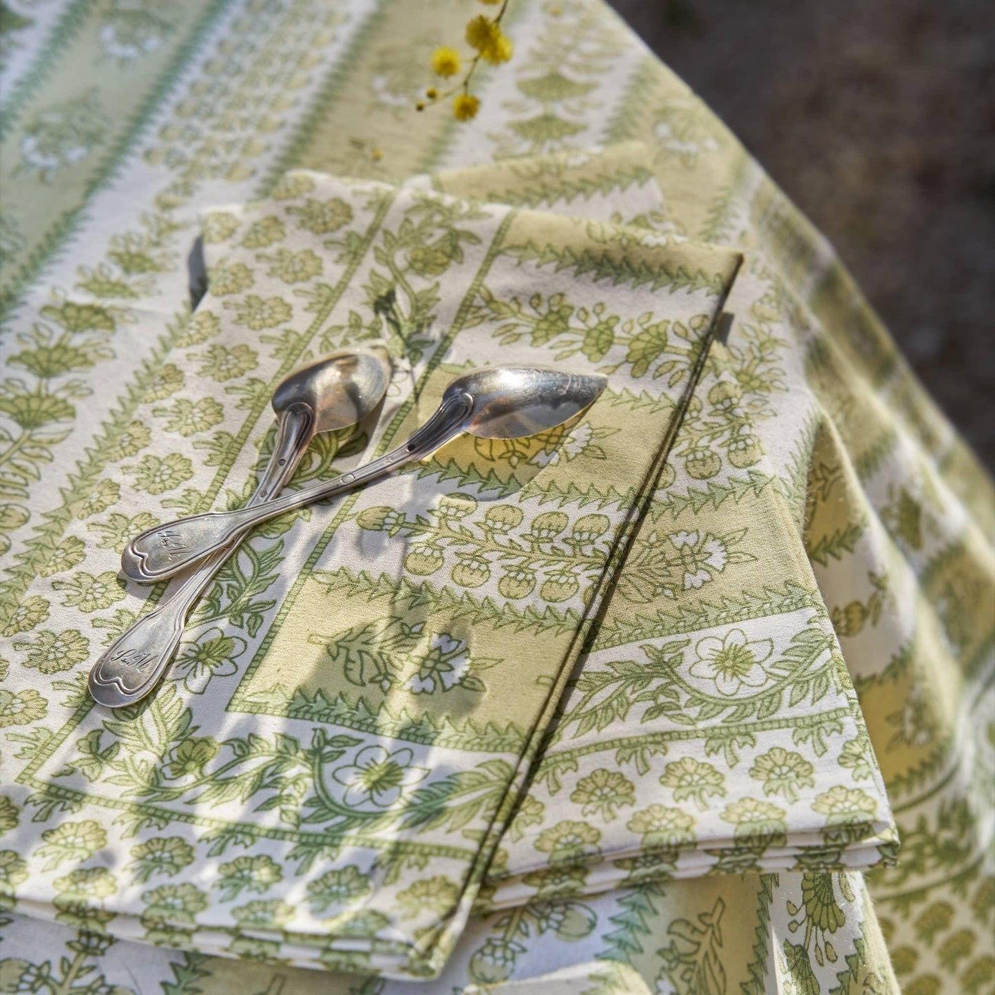 Couleur Nature Provence Avignon Pistache Tablecloth - Marcel’s Culinary Experience