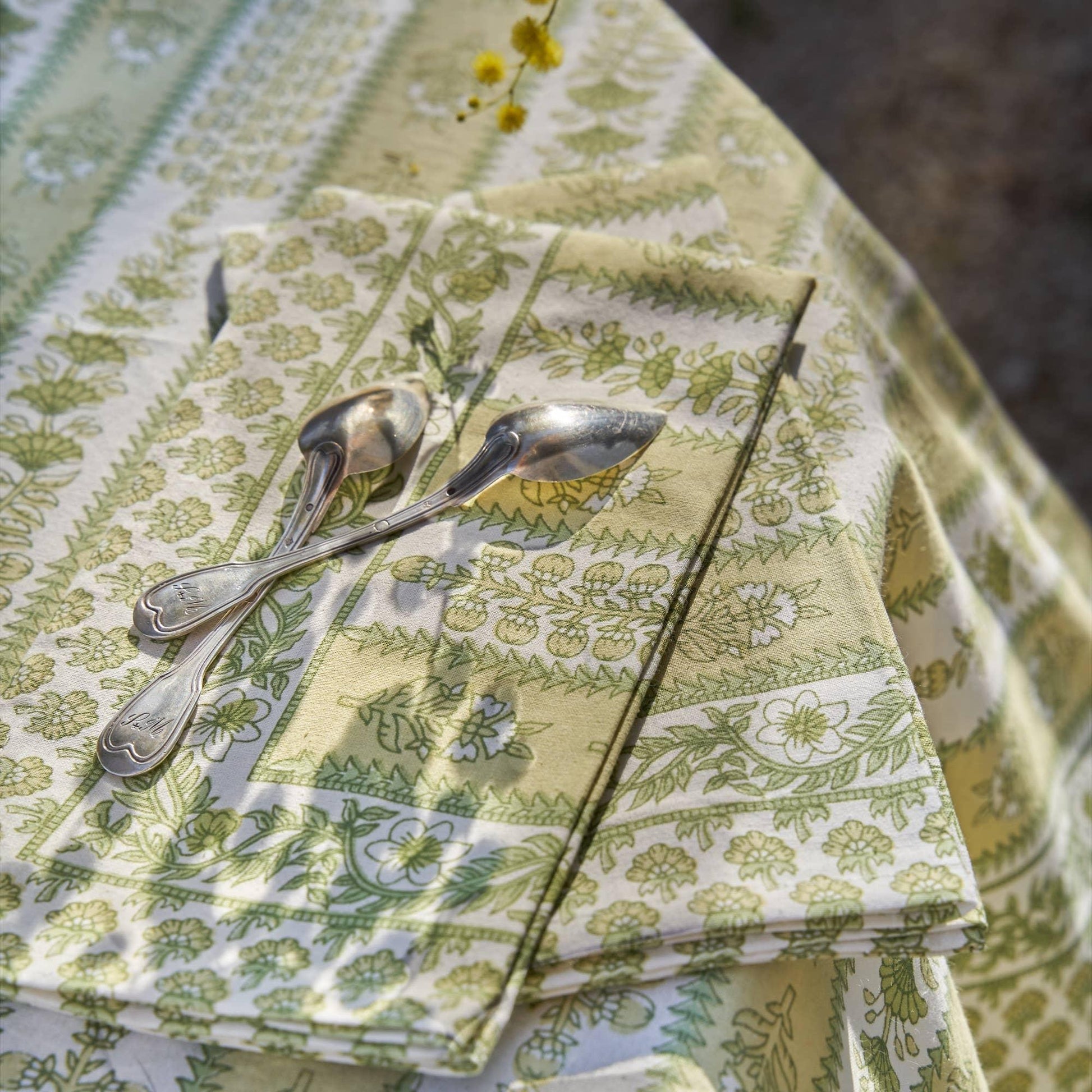 Couleur Nature Provence Avignon Pistache Tablecloth - Marcel’s Culinary Experience
