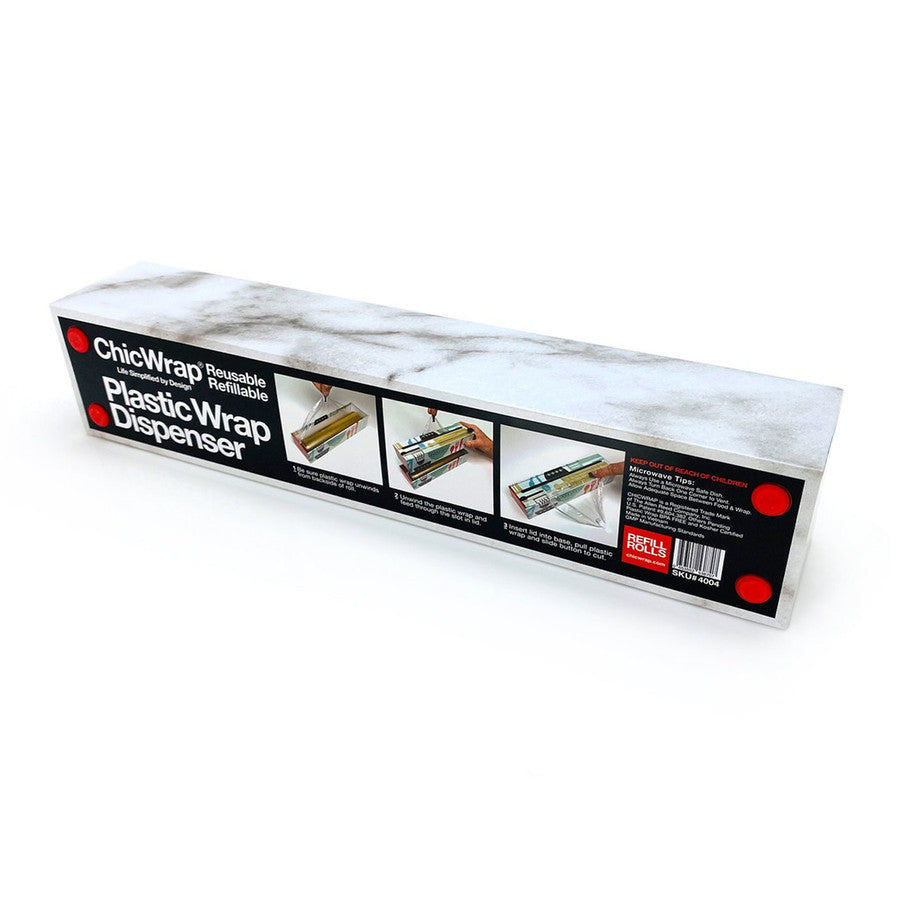 Chicwrap Carrara Marble Plastic Wrap Dispenser