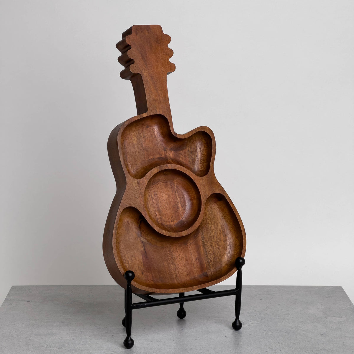 Rustic Wooden Guitar Serving Tray