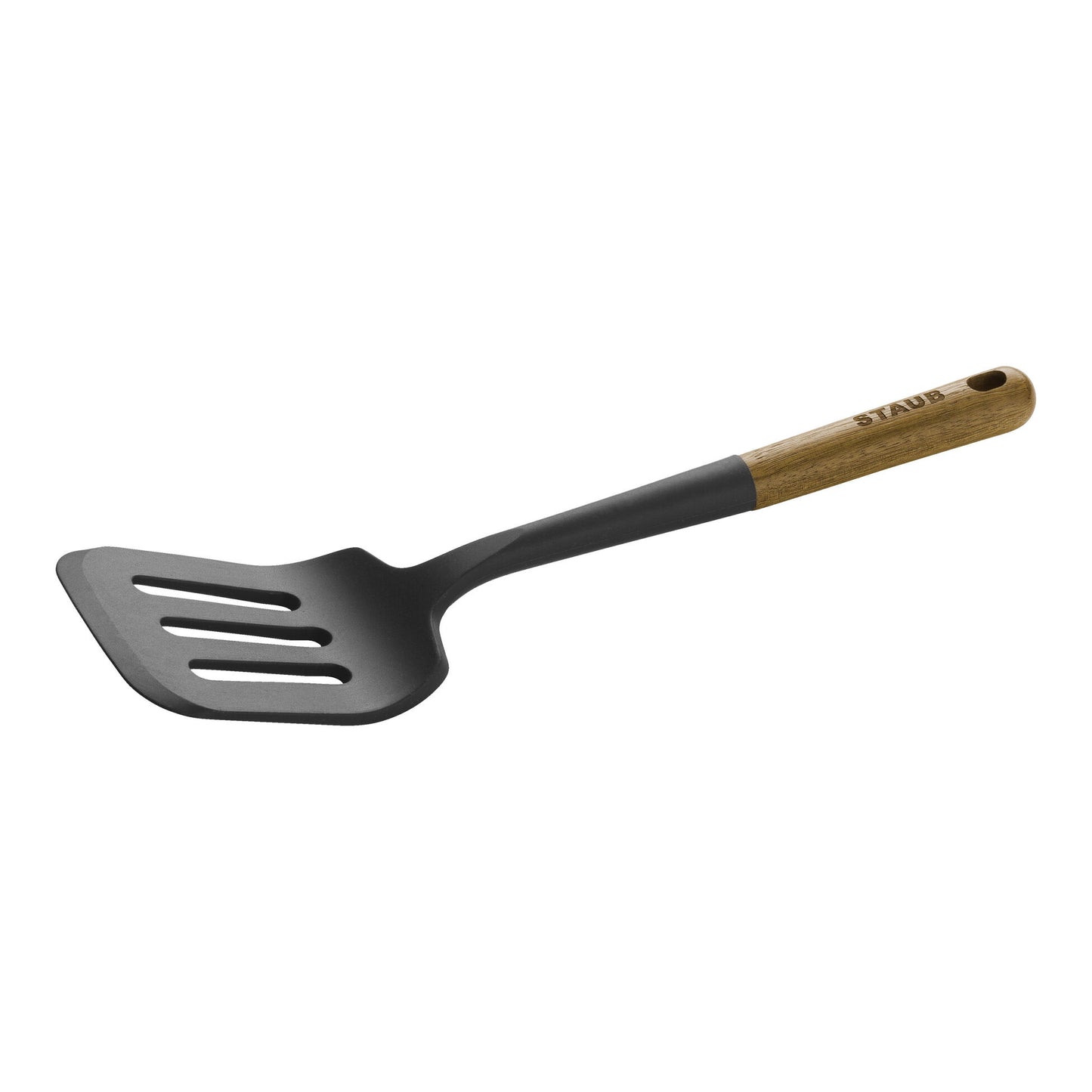 STAUB Silicone Slotted Turner with Acacia Wood Handle