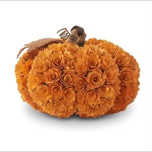 Orange Shaved Wood Pumpkin 9.5" - Marcel’s Culinary Experience