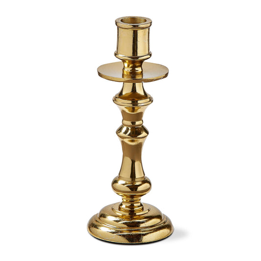 Large Yellow Cast Aluminum Taper Candle Holder | 7 Inch