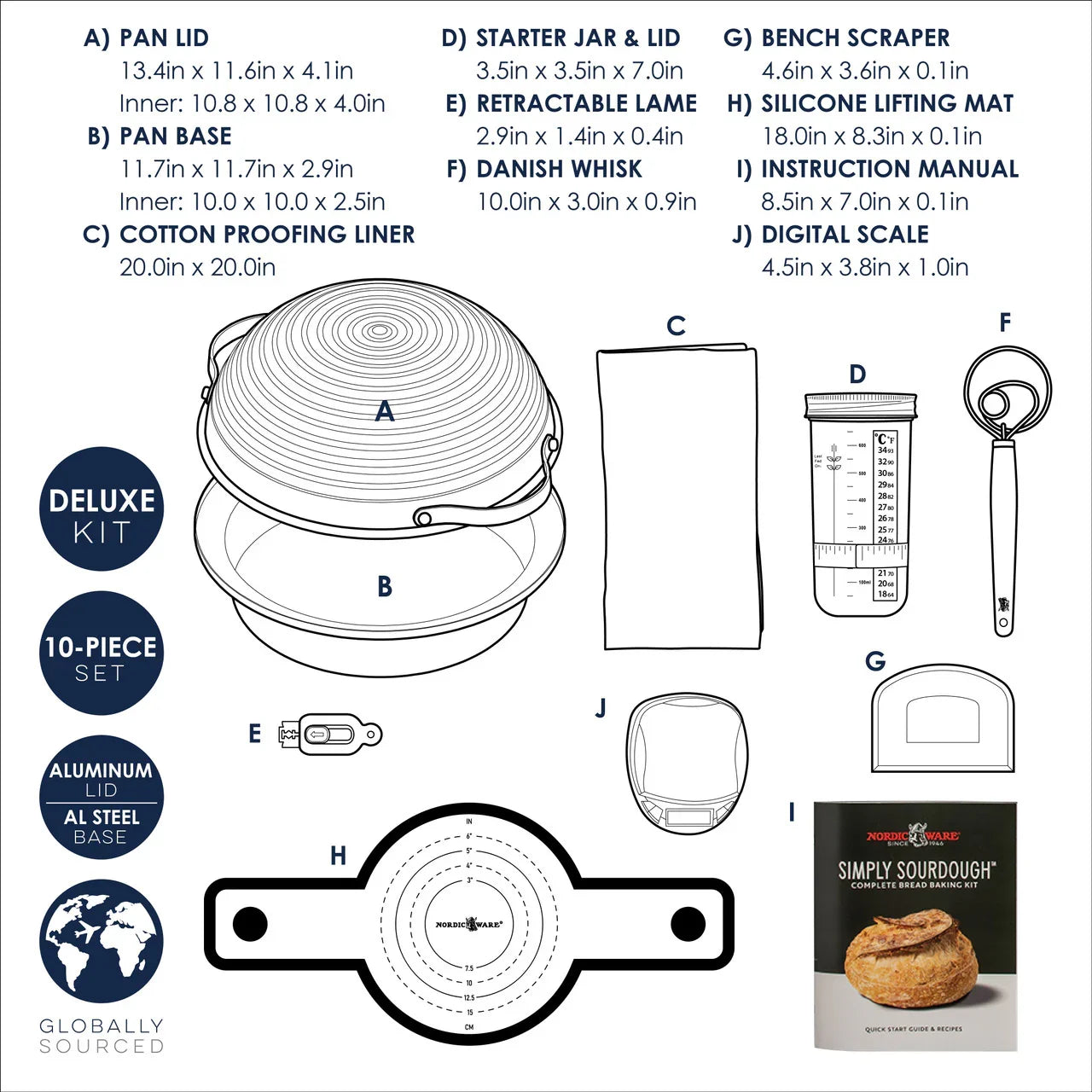 Nordicware Deluxe 10 Piece Simply Sourdough Bread Baking Kit