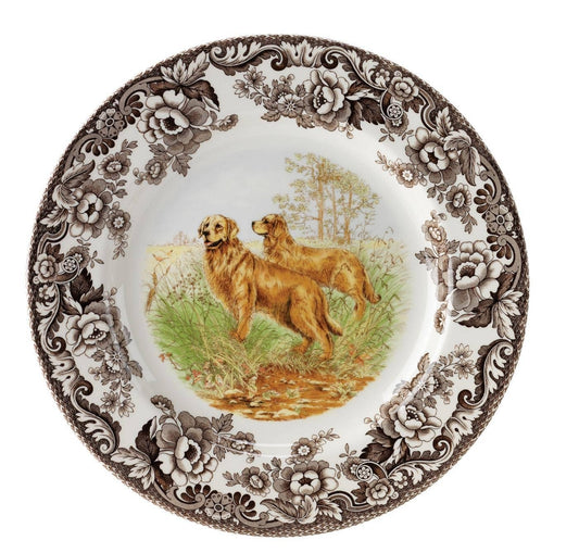 Spode Woodland Golden Retriever Dinner Plate