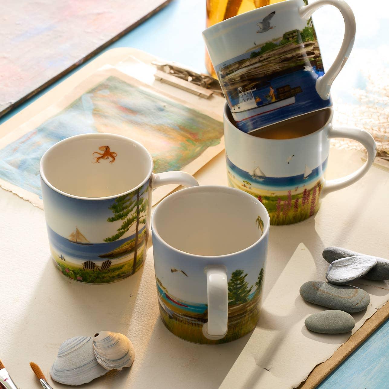 Caskata X Felix Doolittle By the Sea Mugs, Set of 4