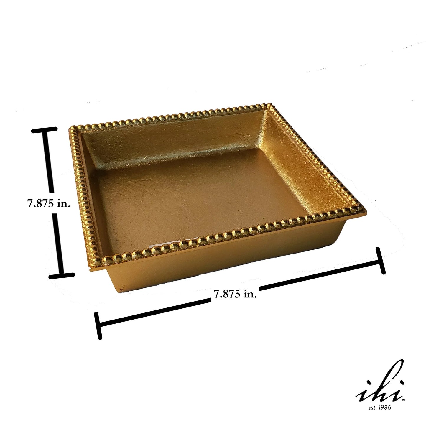 Textured Gilded Aluminum Beaded Border Lunch Napkin Box - Marcel’s Culinary Experience