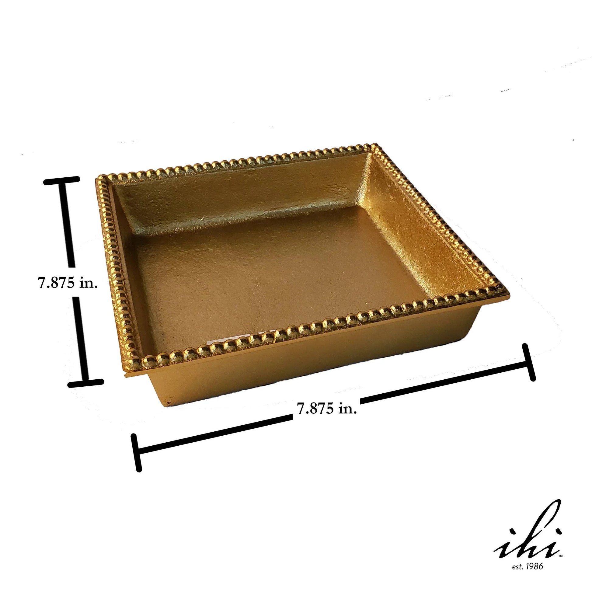 Textured Gilded Aluminum Beaded Border Lunch Napkin Box - Marcel’s Culinary Experience