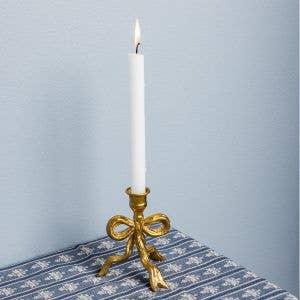 Candle Holder - Gold Metal Tied Bow - Marcel’s Culinary Experience
