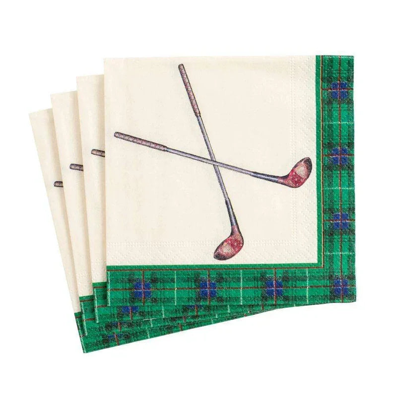 Caspari Golfing Paper Cocktail Napkins - 20 Per Package - Marcel’s Culinary Experience